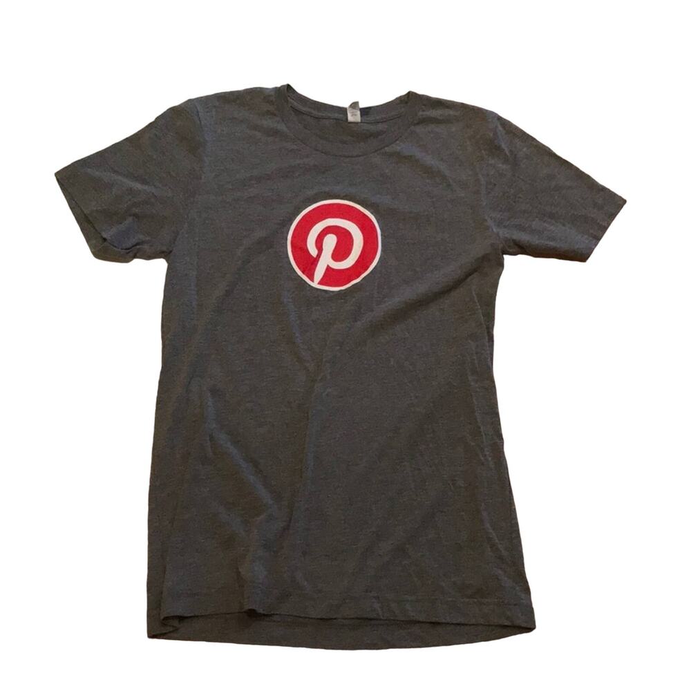 Pinterest logo tshirt gray Small
